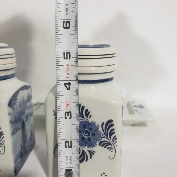 Vintage Delft Blauw Blue/White  Canister/Spice Jar Set. - Picture 9 of 12